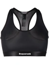Dsquared2 Wired Sporty Bra With Cut-out Detail In Black