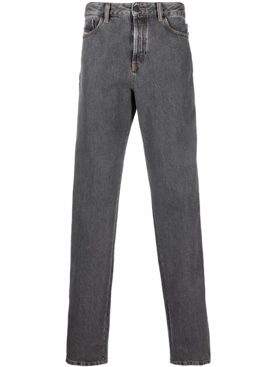 Diesel Side-stripe Wide-leg Jeans In Grey