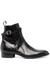 Giuliano Galiano Buckle Strap Ankle Boots In Black