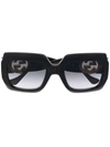Gucci Oversized Frame Sunglasses In Black