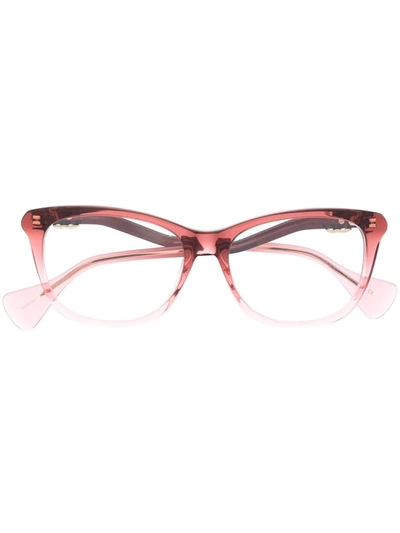Gucci Square Frame Glasses In Pink
