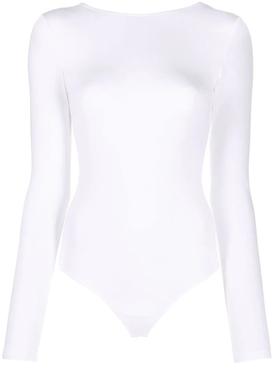 Wolford Memphis Long-sleeved Bodysuit In White