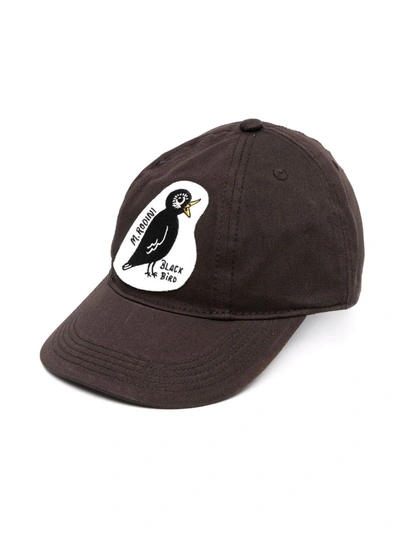 Mini Rodini Kids' Bird-patch Cap In Brown