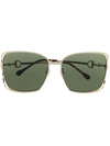 Gucci Square-frame Sunglasses In Gold