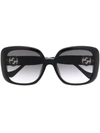 Gucci Oversized Square Sunglasses In Black