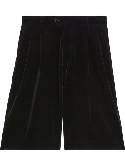 Gucci Velvet Tailored Shorts In Black