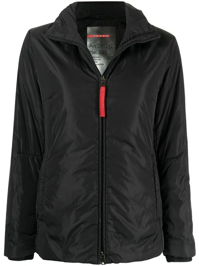 Pre-owned Prada Nylon Zipped Jacket In Black