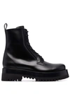 Valentino Ankle-length Lace-up Boots In Black