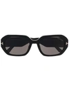 Tom Ford Veronique Rectangular Sunglasses In Black