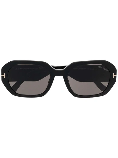 Tom Ford Veronique Rectangular Sunglasses In Black