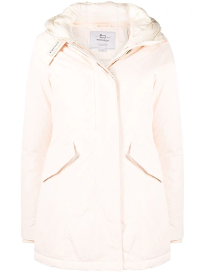 Woolrich Padded Short Coat In Neutrals