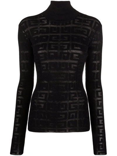 Givenchy 16gg Monogram Lace Sweater In Black