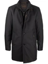 Moorer Single-breasted Feather-down Quilted Coat In Black