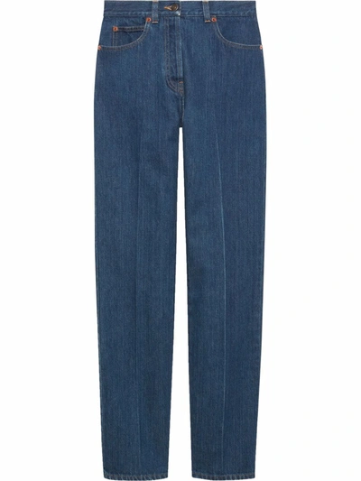 Gucci Horsebit-detail Straight-leg Denim Jeans In Blue