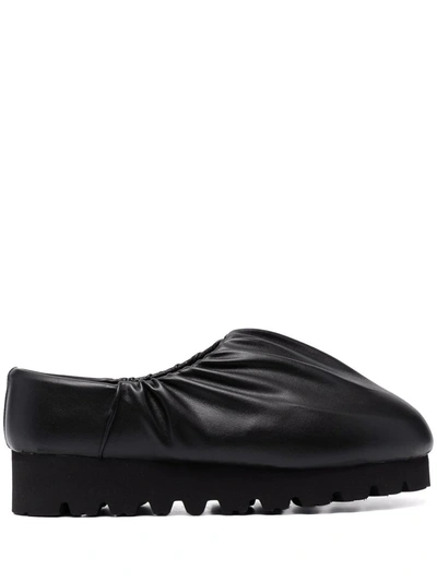 Yume Yume Camp Shoe Ruched Mules In Black