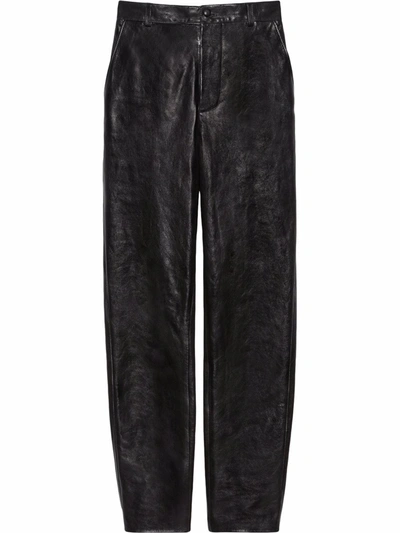 Gucci High-waisted Straight-leg Trousers In Black