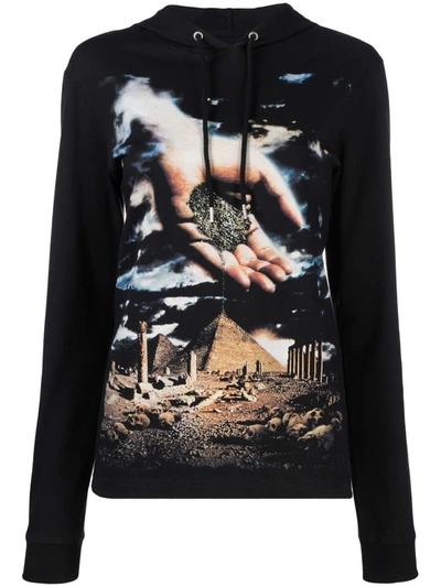 Paco Rabanne Womens Mysticism X Kimura Tsunehisa Graphic-print Organic-cotton Hoody Xs