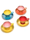 Pols Potten Multicoloured Grandpa Espresso Set In Orange