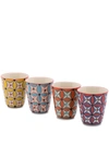 POLS POTTEN HIPPY HAND-PAINTED CUPS (SET OF 4)