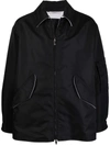 Valentino Zip-up Shirt Jacket In Black