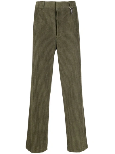 Helmut Lang Corduroy Straight-leg Trousers In Green