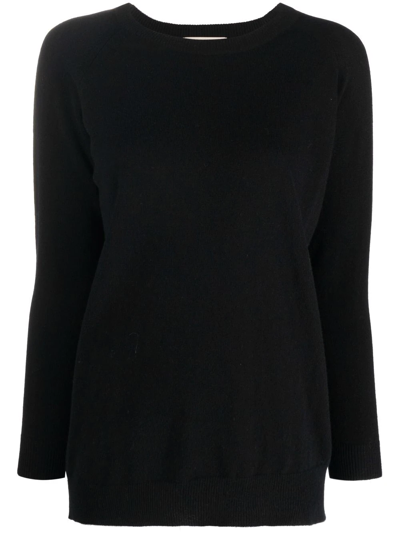 Drumohr Round Neck Cashmere Jumper In Black