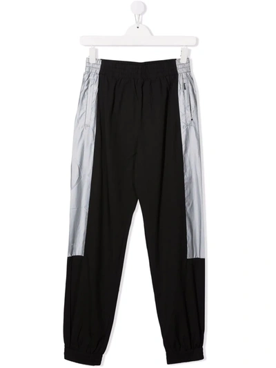 Molo Teen Two-tone Elasticated-waist Track Trousers In Black