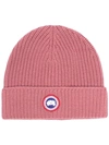 CANADA GOOSE LOGO-PATCH KNITTED BEANIE