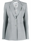 Off-white Text-print Tailored Blazer In Grey