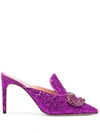 Giannico Daphne 85 Satin Mules In Pink
