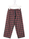 Mc2 Saint Barth Hypo Checked Straight Trousers In Red