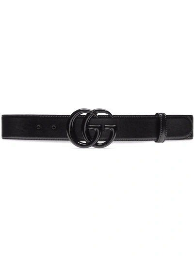 Gucci Gg Marmont Leather Belt In Black