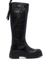 REDV KNEE-HIGH PULL-TAG BOOTS