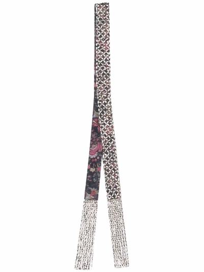 Isabel Marant Floral-print Beaded Scarf In Black