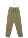 Yporqué Shark Teeth-motif Drawstring-waist Track Trousers In Green