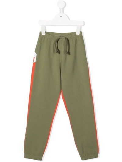 Yporqué Kids' Shark Teeth-motif Drawstring-waist Track Trousers In Green