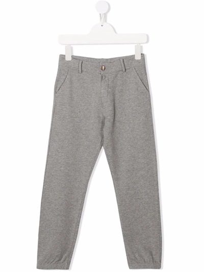 Yporqué Kids' Patch-detail Cotton Trousers In Grey