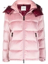 Moncler Holostee Quilted Velvet Jacket In Pink