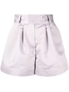 Styland High-waisted Pleated Shorts In Grey