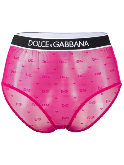 Dolce & Gabbana Monogram-pattern Briefs In Pink