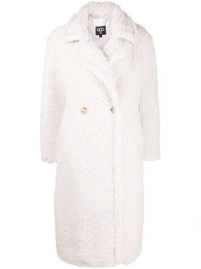 Ugg Gertrude Faux-shearling Coat In White