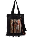 SONG FOR THE MUTE PAINTERLY-PRINT TASSEL TOTE BAG