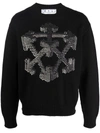 Off-white Black 3d Arrow-motif Knitted Jumper In Black
