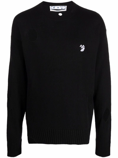 Off-white Cut-out Circle Jumper In Black
