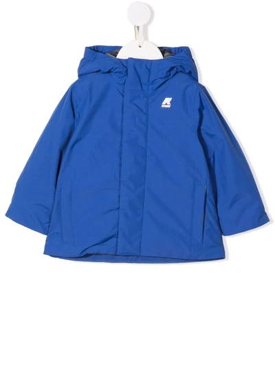 K-way Babies' Chest Logo-print Jacket In Blue