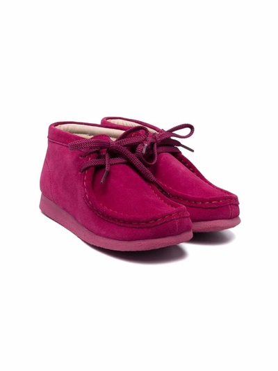 Clarks Kids' Suede Wallabee Boots In Purple