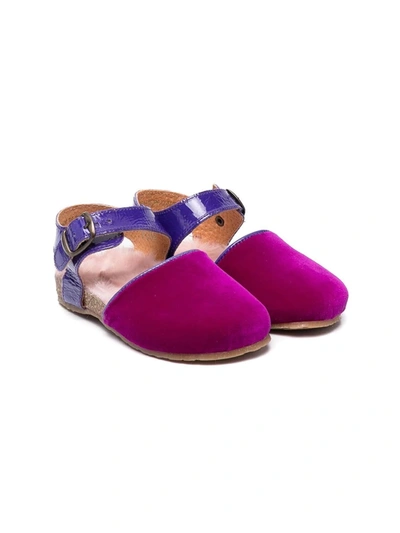 Pèpè Kids' Letizia Velvet Sandals In Purple