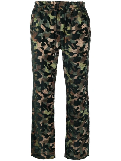 Just Don Green Camouflage-print Straight Leg Trousers
