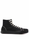 Maison Margiela Tabi High-top Canvas Sneakers In Black
