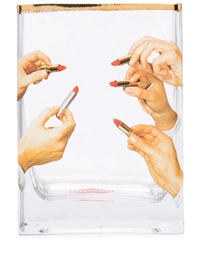 Seletti Toilet Paper Glass Vase In Neutrals